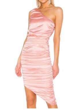 Retrofete Piper Dress Pink Silk Cocktail Evening Wedding NWT